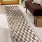 World Rug Gallery Contemporary Checkered Runner Rug 2 ft 3 in x 8 ft Beige WR102BEIGE2X8 - alternate 1