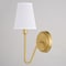 Vaxcel Briar 1 Light Gold Brass Traditional Wall Sconce White Linen Shade W0473 - alternate 3