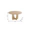 Homeroots 59" Natural Solid Wood Mirrored Double Pedestal Base Round Top Dining Table 712147 - alternate 2