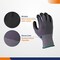 4Dock Micro Foam Nitrile Coated Glove, Gray/Green, M 3 PK WG009-M - alternate 2