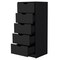 Homeroots 18" Black Manufactured Wood Five Drawer Narrow Dresser 518028 - alternate 3