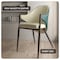 Leisuremod Sante Modern Leather Dining Arm Chair with Iron Legs in Cream/Green, 4PK SC53CRDG4 - alternate 6