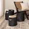 Happimess Avery Bohemian Cottage Handwoven Hyacinth Cylinder Nesting Baskets with Handles, Black, Set of 3 BSK2011C-3SET - alternate 2
