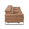 Homeroots 129" Chestnut Top Grain Leather Reclining Metal USB Sofa 720345 - alternate 5