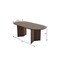 Homeroots 67" Walnut Solid Wood Double Pedestal Base Oval Dining Table 712259 - alternate 3