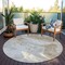 Homeroots 8' Ivory And Beige Round Abstract Washable Indoor Outdoor Area Rug 617634 - alternate 3