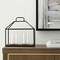 Homeroots 15" Black Metal Glass And Wood Geometric Two Light Hurricane Candle Holder 638044 - alternate 3
