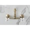 Kingston Brass Double-Handle Wall Mount Bathroom Faucet, Antique Brass KS3243PX - alternate 2