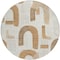 Homeroots 8' Ivory Khaki And Beige Round Geometric Washable Indoor Outdoor Area Rug 618102 - alternate 4