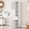 Basicwise White Tall Standing Bathroom Linen Tower Storage Cabinet for Bathroom and Vanity QI004021.WT - alternate 2