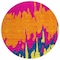 Homeroots 8' Pink Orange And Blue Round Abstract Washable Indoor Outdoor Area Rug 613640 - alternate 4