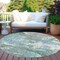Homeroots 8' Blue And Teal Blue Round Abstract Washable Indoor Outdoor Area Rug 610440 - alternate 4