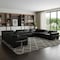 Homeroots Black Italian Leather Power Reclining U Shaped Twelve Piece Sectional With Console 634661 - alternate 6