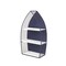 Homeroots 24" Navy Blue And White Metal and Wood Boat Shaped Bookcase 489055 - alternate 1