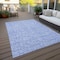 Homeroots 10' X 14' Denim Blue And Ivory Floral Washable Indoor Outdoor Area Rug 581863 - alternate 5