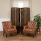 Homeroots 84" Brown Faux Leather Folding Four Panel Screen Room Divider 274739 - alternate 2