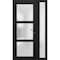 Vdomdoors Front Exterior Prehung FiberGlass Door Frosted Glass / Manux 8552 Matte Black / Sidelight Exterior MANUX8552EXD-BLK-W30+12 x H80-LH - alternate 2
