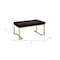 Homeroots 40in Black and Champagne Upholstered Faux Fur Bench 286427 - alternate 2