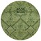 Homeroots 8' Olive Green Fern Green And Artichoke Green Round Floral Washable Indoor Outdoor Area Rug 588902 - alternate 4
