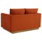 Leisuremod Nervo Upholstered Velvet Loveseat with Gold Frame, Orange Marmalade NS55OR - alternate 4
