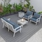 Leisuremod Walbrooke White Patio Conversation, Square Fire Pit with Slats Design & Tank Holder, Navy Blue WWS-27-20-57-31-NBU - alternate 3