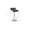 Homeroots Black and Silver Faux Leather and Steel Adjustable Height Swivel Bar Chair 572081 - alternate 4