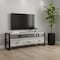 Homeroots 59in Black and Gray Cabinet Enclosed Storage TV Stand 332967 - alternate 3