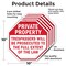 Signmission Private Property Trespassers Will B, 10 inch X 10 inch, Aluminum Metal Signs, 5PK OC-A-5Pack-10-144 - alternate 2