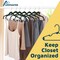Lifemaster Velvet Skirt Hangers, Adjustable Clips, 360 Deg Swivel Hook, Non-Slip, Holds 10 lbs, Green, 10PK LMVSH10GN - alternate 3