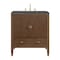 James Martin Vanities Myrrin 30" Single Vanity, Mid-Century Walnut w/ 3 CM Parisien Bleu Silestone Top 485-V30-WLT-3PBL - alternate 1