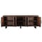 Homeroots 100in Dark Brown Distressed Reclaimed Wood Sideboard with Six Doors 521429 - alternate 2