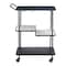 Homeroots 25in Black Steel and Faux Marble Glass Rolling Bar Cart 668797 - alternate 1