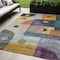 Homeroots 5' X 8' Green Purple And Blue Geometric Washable Indoor Outdoor Area Rug 604409 - alternate 1