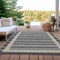 Homeroots 10' X 14' Black And Beige Striped Washable Indoor Outdoor Area Rug 610461 - alternate 4
