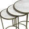 Homeroots Set of Three White and Antiqued Gold Marble and Iron Round Frame Nested Tables 632714 - alternate 3