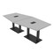 Skutchi Designs Hexagon Conference Table With Power Unit, 48 in W, 96 in L, Grey HAR-HEX.IR-48X96-DOU.BK-U779-EBLK - alternate 1
