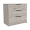 Homeroots 28" Light Gray Three Drawer Dresser 544004 - alternate 1