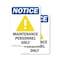 Signmission Maintenance Personnel Only Sign With Symbol, 10 in W x Rectangle, Vinyl Decal OS-2PACK-NS-D-1014-V-14107 - alternate 1