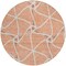 Homeroots 8' Salmon And Ivory Round Geometric Washable Indoor Outdoor Area Rug 612901 - alternate 2