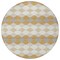 Homeroots 8' Gold Copper And Ivory Round Geometric Washable Indoor Outdoor Area Rug 597898 - alternate 4