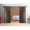 Sartodoors Sturdy Double Barn Door with Hardware, Planum 0310 Chocolate Ash and Aluminum Strips, 13FT Rail Han PLANUM0310DB-CA-36 - alternate 1