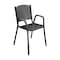 Leisure Craft 31 5/8" Tall Dining Height Stackable Perforated Chair, Black C1-PERF-BLACK - alternate 1
