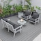 Leisuremod Walbrooke White Patio Conversation, Round Fire Pit with Slats Design & Tank Holder, Charcoal WWS-29-24-57-31-CH - alternate 3
