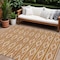 Homeroots 9' X 12' Copper And Ivory Geometric Washable Indoor Outdoor Area Rug 599656 - alternate 1