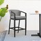 Armen Living Palma Outdoor Patio Counter Height Bar Stool in Aluminum and Wicker with Gray Cushions LCPFBAGR26 - alternate 3