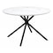 Homeroots 47" White And Black Rounded Steel Dining Table 394610 - alternate 1