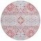 Homeroots 8' Blush Sky Blue And Brown Round Oriental Washable Indoor Outdoor Area Rug 597670 - alternate 3