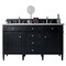 James Martin Vanities Brittany 60'' D Vanity, Black Onyx w/ Jasmine Pearl Silestone Top w/FreePower Wireless Charger 650-V60D-BKO-FEJP - alternate 1
