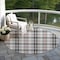 Homeroots 8' Black Ivory And Red Round Plaid Washable Indoor Outdoor Area Rug 597083 - alternate 3
