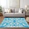 Homeroots 3' X 5' Turquoise And Ivory Damask Washable Indoor Outdoor Area Rug 614467 - alternate 5